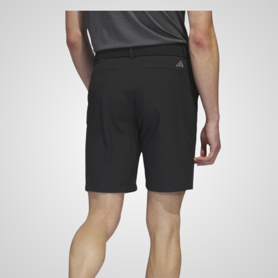 Model wearing adidas Men's Ultimate 365 Black Golf Shorts Back View