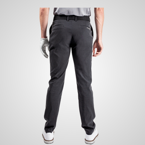 Model wearing Galvin Green Men's Noah Black Golf Trousers Back View
