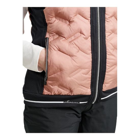 Model wearing Abacus Ladies Grove Hybrid Golf Vest Front View Detail
