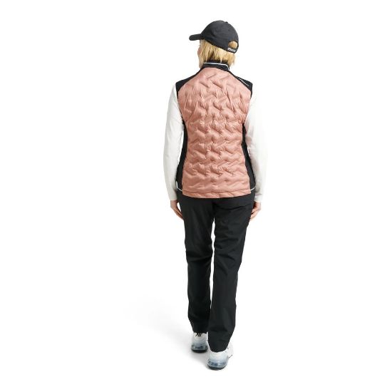 Model wearing Abacus Ladies Grove Hybrid Golf Vest Rear View