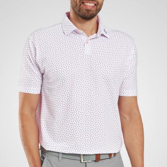 Picture of FootJoy Men's Bounce Print Pique Golf Polo Shirt