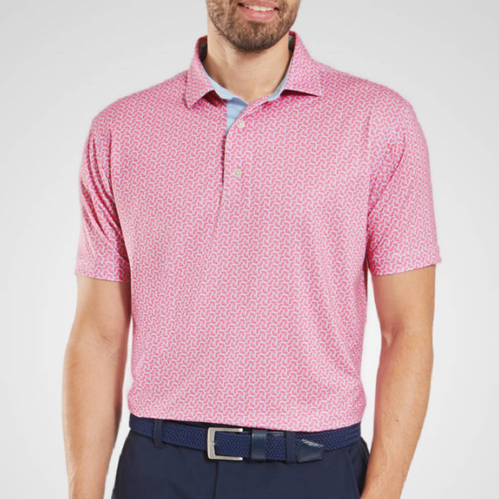 FootJoy Men's Citrus Print Lisle Golf Polo Shirt