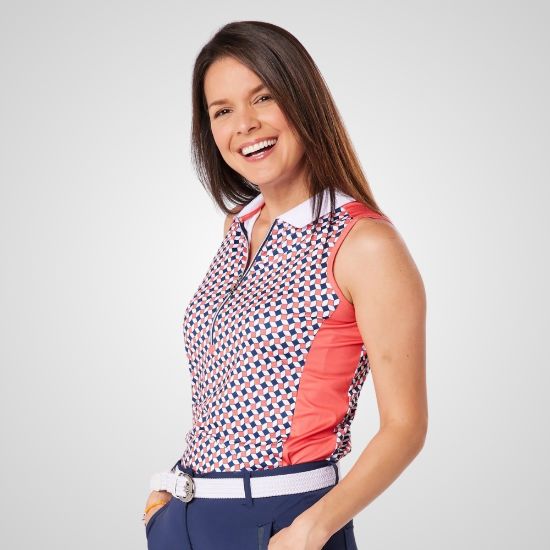 Picture of Swing Out Sister Ladies Beth Pattern Sleeveless Golf Polo Shirt