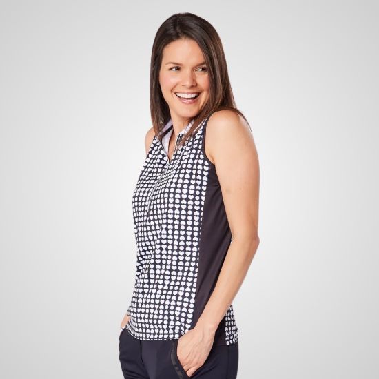 Picture of Swing Out Sister Ladies Beth Pattern Sleeveless Golf Polo Shirt