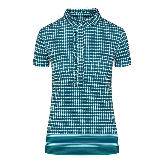 Picture of Swing Out Sister Ladies Leona Pattern Frill Golf Polo Shirt