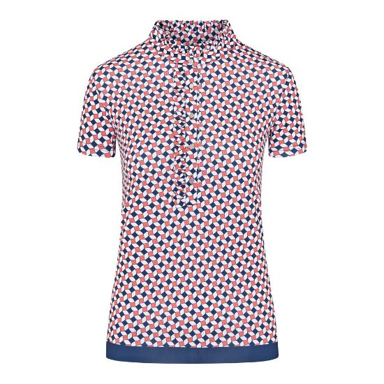Picture of Swing Out Sister Ladies Leona Pattern Frill Golf Polo Shirt