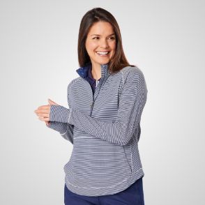 Picture of Swing Out Sister Ladies Lottie Stripe 1/4 Zip Golf Midlayer