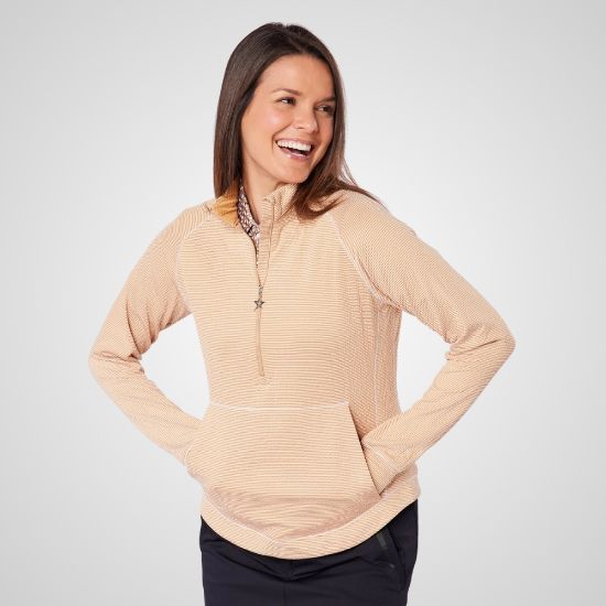 Picture of Swing Out Sister Ladies Lottie Stripe 1/4 Zip Golf Midlayer