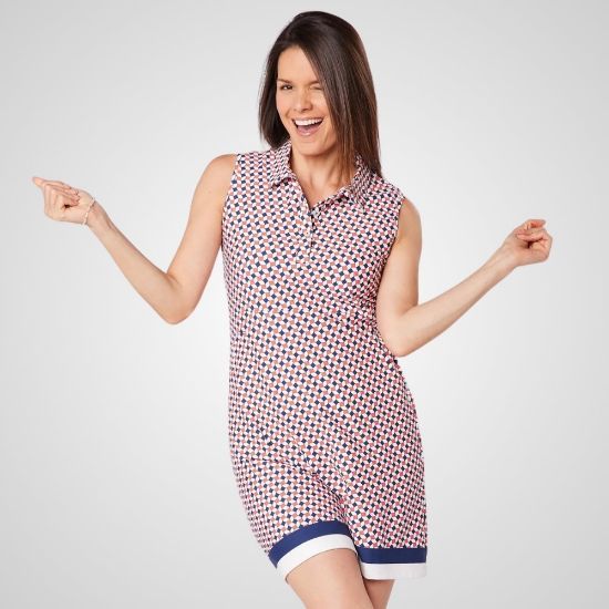 Picture of Swing Out Sister Ladies Penelope Pattern Sleeveless Golf Dress
