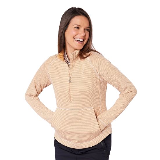 Picture of Swing Out Sister Ladies Lottie Stripe 1/4 Zip Golf Midlayer