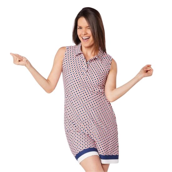 Picture of Swing Out Sister Ladies Penelope Pattern Sleeveless Golf Dress