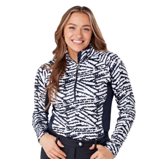 Picture of Swing Out Sister Ladies Sophie Print 1/4 Zip Golf Midlayer
