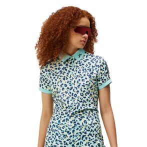 Picture of J.Lindeberg Ladies Tour Tech Print Golf Polo Shirt