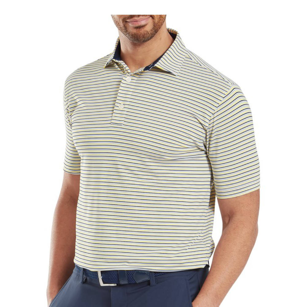 FootJoy Men's Balance Stripe Lisle Golf Polo Shirt