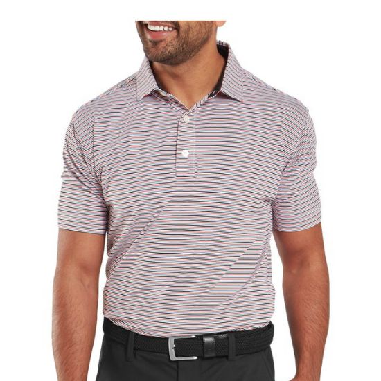 Picture of FootJoy Men's Balance Stripe Lisle Golf Polo Shirt