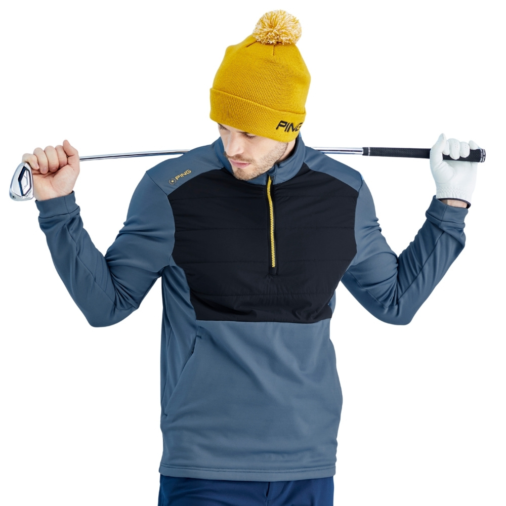 PING Men's Astbury Insulated Half Zip Fleece Golf Midlayer