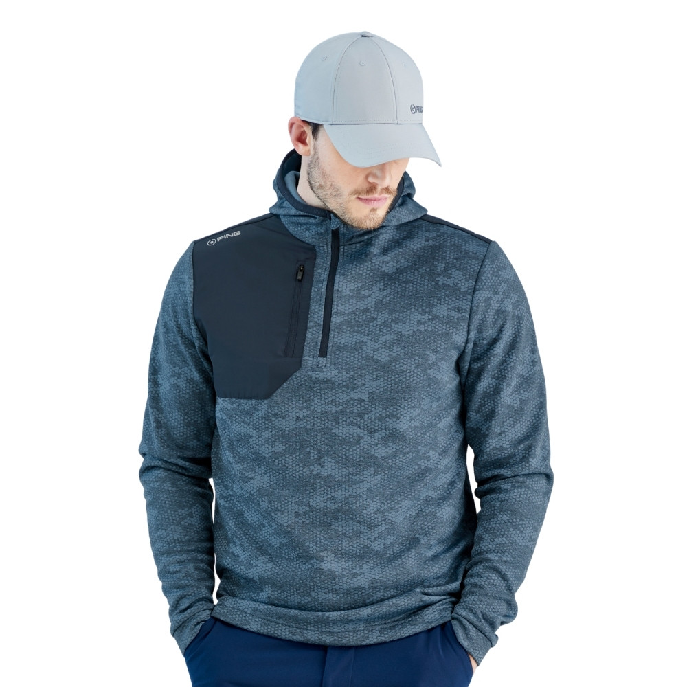 PING Men's Nexa Hooded Half Zip Golf Fleece